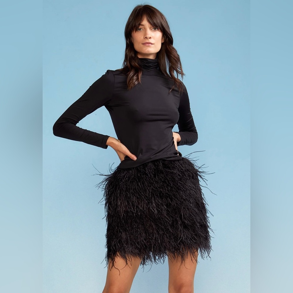 Vera Ostrich Feather Mini Skirt